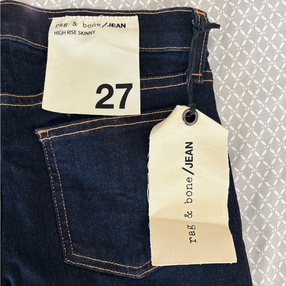 NEW Rag & Bone Heritage High Rise Skinny Jeans Dark Wash Size 27 - Picture 12 of 15